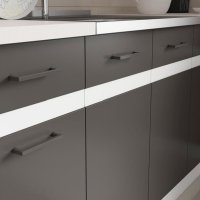 Bucatarie de Colt GENA NEW 6 DR. 170-220, Fara Corp de Cuptor, Alb / Gri